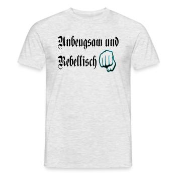 unbeugsan rebellisch - Männer T-Shirt - Grau meliert - Vorne - AI Model Male 178 dark (178cm)