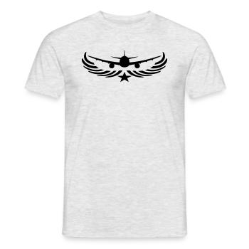 étoile emblème avant avant voler mouche pilote jum - T-shirt homme - gris chiné - Devant - AI Model Male 178 dark (178cm)