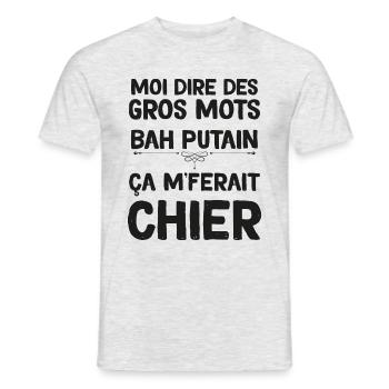 Gros Mots Humour ça Me Ferait Chier - T-shirt homme - gris chiné - Devant - AI Model Male 178 dark (178cm)
