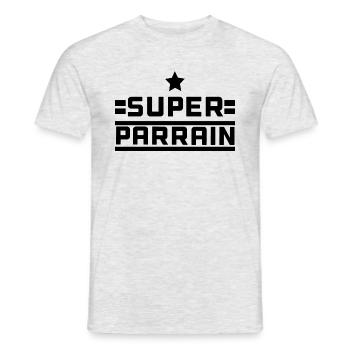 Super Parrain - cadeau - T-shirt homme - gris chiné - Devant - AI Model Male 178 dark (178cm)