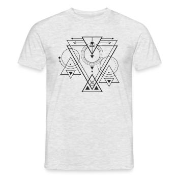 géométrie - T-shirt homme - gris chiné - Devant - AI Model Male 178 dark (178cm)