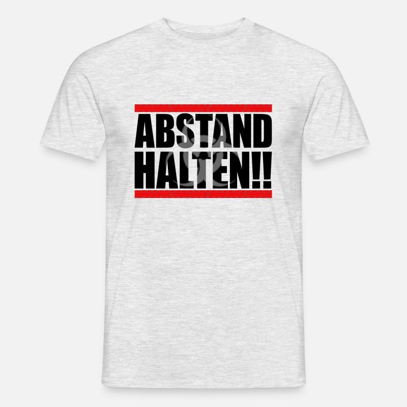 Abstand halten!! Quarantäne Geschenkidee - Männer T-Shirt - Grau meliert
