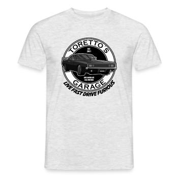 Toretto's Garage | Tuner Workshop - Men's T-Shirt - heather grey - Front - AI Model Male 178 dark (178cm)