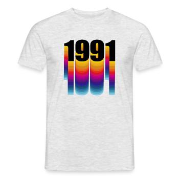 1991 Jahrgang Geburtsjahr - Männer T-Shirt - Grau meliert - Vorne - AI Model Male 178 dark (178cm)