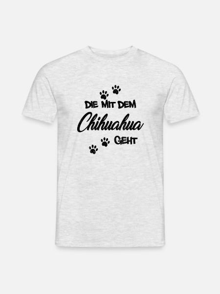 Die mit dem Chihuahua - Männer T-Shirt - Grau meliert