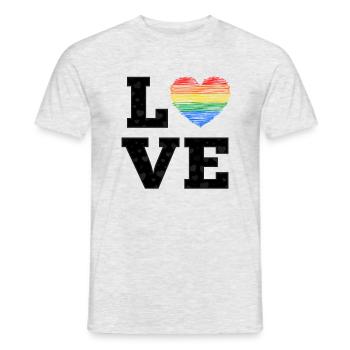 love pride regenbogenherz - Männer T-Shirt - Grau meliert - Vorne - AI Model Male 178 dark (178cm)