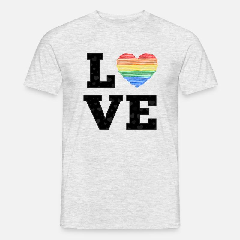 love pride regenbogenherz - Männer T-Shirt - Grau meliert
