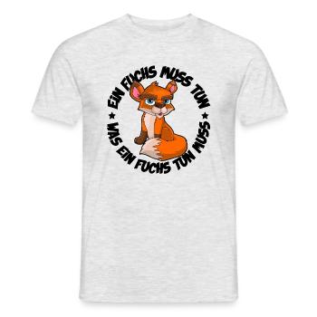 Ein Fuchs muss tun was ein Fuchs tun muss - Männer T-Shirt - Grau meliert - Vorne - AI Model Male 178 dark (178cm)