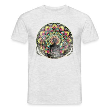 Zen yoga Mandala meditation - Men's T-Shirt - heather grey - Front - AI Model Male 178 dark (178cm)
