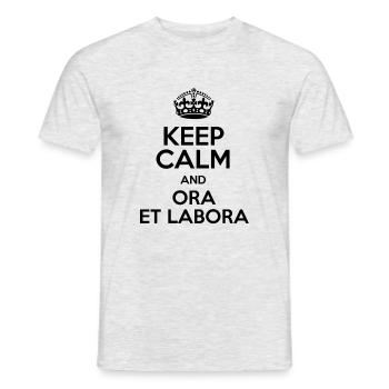 Bleib ruhig und jetzt und labora 2N - Männer T-Shirt - Grau meliert - Vorne - AI Model Male 178 dark (178cm)