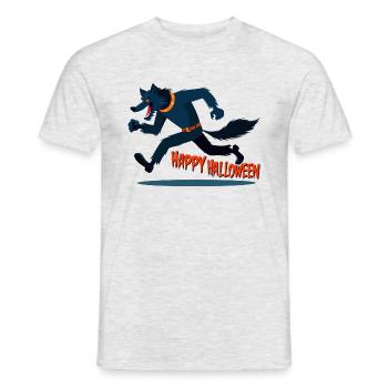Happy Halloween Werewolf - Men's T-Shirt - heather grey - Front - AI Model Male 178 dark (178cm)