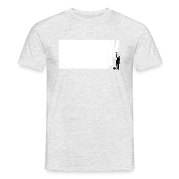Peintre sur le mur - changement de couleur - T-shirt homme - gris chiné - Devant - AI Model Male 178 dark (178cm)