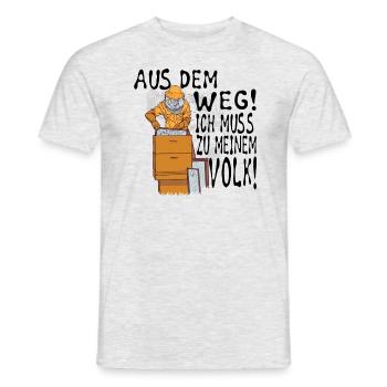 Aus Dem Weg Ich Muss Zu Meinem Volk Imker Biene - Männer T-Shirt - Grau meliert - Vorne - AI Model Male 178 dark (178cm)
