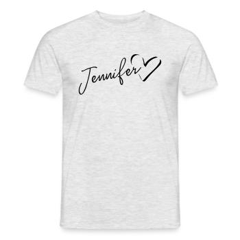 Jennifer Name First name with heart - Men's T-Shirt - heather grey - Front - AI Model Male 178 dark (178cm)