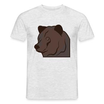 Bear head brown bear - Men's T-Shirt - heather grey - Front - AI Model Male 178 dark (178cm)