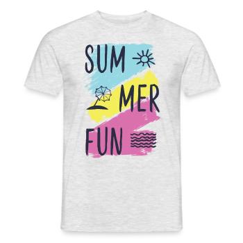 Summer fun. - Men's T-Shirt - heather grey - Front - AI Model Male 178 dark (178cm)