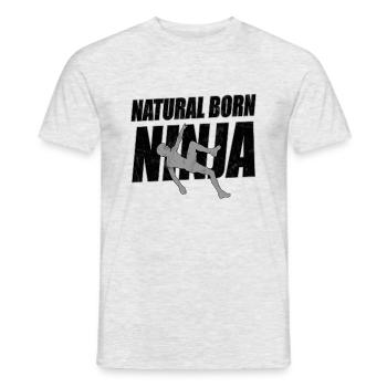 Natural Born Ninja - Männer T-Shirt - Grau meliert - Vorne - AI Model Male 178 dark (178cm)