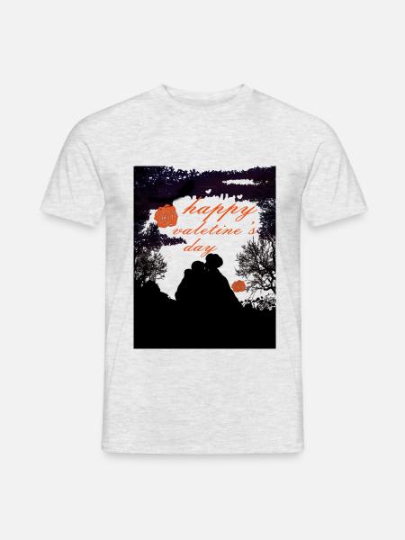 Saint valentin - T-shirt homme - gris chiné