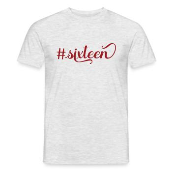 16. Geburtstag 16 Jahre Alt Sixteen Sechzehn Geb - Männer T-Shirt - Grau meliert - Vorne - AI Model Male 178 dark (178cm)