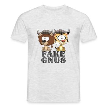 lustige Fake Gnus - Men's T-Shirt - heather grey - Front - AI Model Male 178 dark (178cm)