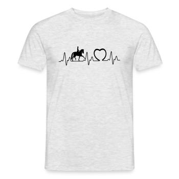 Heartbeat with heart dressage1 - Men's T-Shirt - heather grey - Front - AI Model Male 178 dark (178cm)