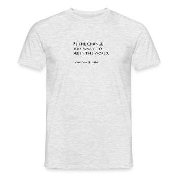 Mahatma Gandhi quote - Men's T-Shirt - heather grey - Front - AI Model Male 178 dark (178cm)