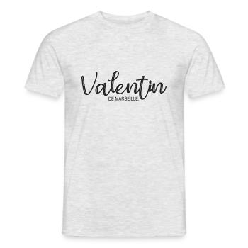 Valentin de Marseille Cadeau T shirt valentin - T-shirt homme - gris chiné - Devant - AI Model Male 178 dark (178cm)