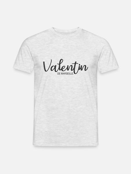 Valentin de Marseille Cadeau T shirt valentin - T-shirt homme - gris chiné