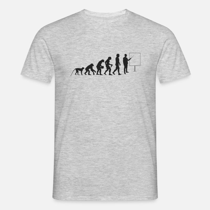 Lehrer Evolution - Männer T-Shirt - Grau meliert