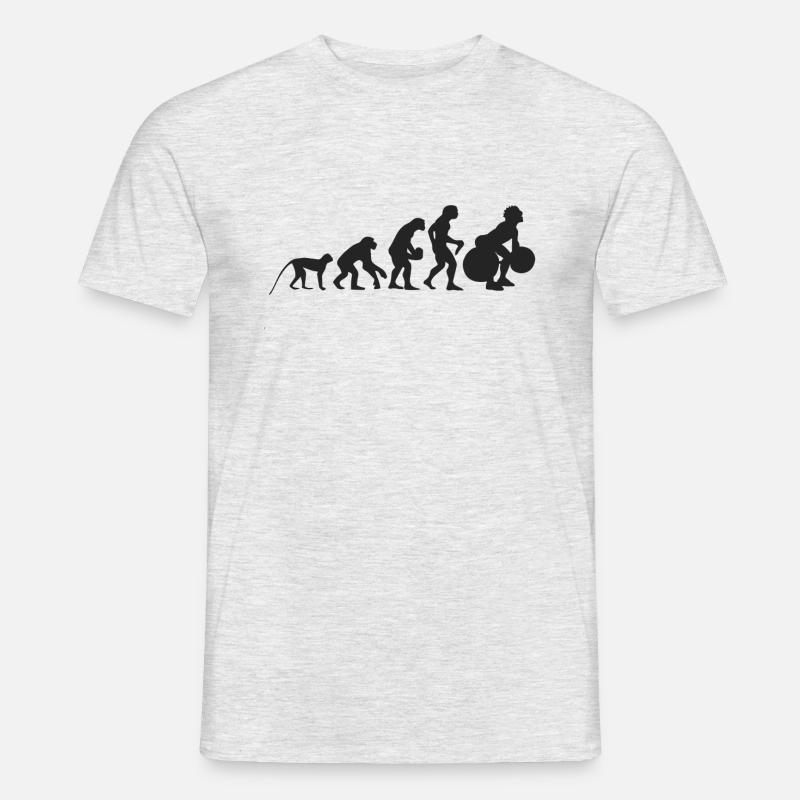 Évolution du poids et haltères - T-shirt homme - gris chiné