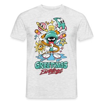 Looney Tunes Marvin Greetings Earthlings - Men's T-Shirt - heather grey - Front - AI Model Male 178 dark (178cm)