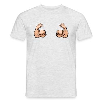 Bizeps - Männer T-Shirt - Grau meliert - Vorne - AI Model Male 178 dark (178cm)