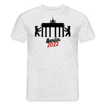 Berlin Design Shirt 2022 Travel Group, Travel - Men's T-Shirt - heather grey - Front - AI Model Male 178 dark (178cm)