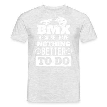BMX fun gift for bikers - Men's T-Shirt - heather grey - Front - AI Model Male 178 dark (178cm)