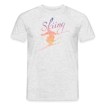 Skiing - Männer T-Shirt - Grau meliert - Vorne - AI Model Male 178 dark (178cm)