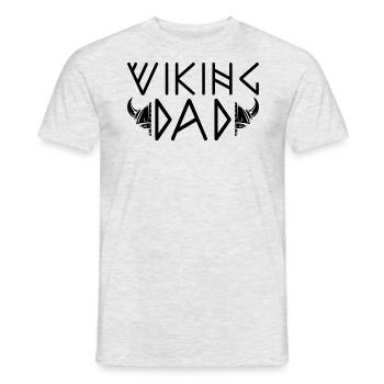 Bärtiger Mann Wikinger Vater Vatertag 2024 - Männer T-Shirt - Grau meliert - Vorne - AI Model Male 178 dark (178cm)