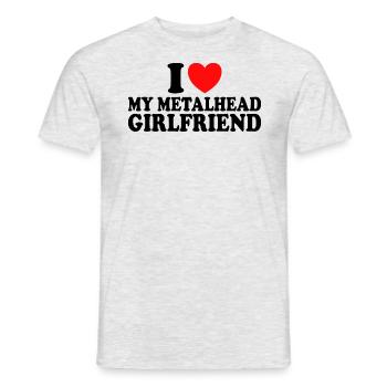 Ich liebe Metal Ich liebe meine Metal-Freundin - Männer T-Shirt - Grau meliert - Vorne - AI Model Male 178 dark (178cm)