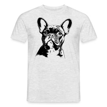 French Bulldog - Men's T-Shirt - heather grey - Front - AI Model Male 178 dark (178cm)