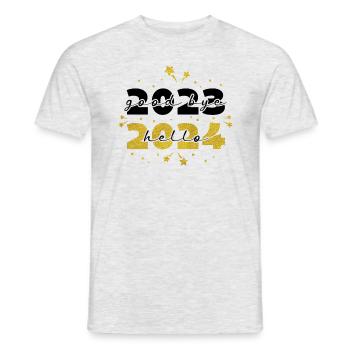 Fête du Nouvel An Bonne année 2024 - T-shirt homme - gris chiné - Devant - AI Model Male 178 dark (178cm)