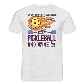Pickleball und Wein für Pickle Ball, Was That out - Männer T-Shirt - Grau meliert - Vorne - AI Model Male 178 dark (178cm)