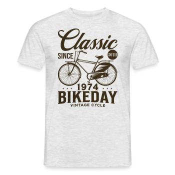 Bicycle Year 1974 Cyclist 50 Years Anniversary - Men's T-Shirt - heather grey - Front - AI Model Male 178 dark (178cm)