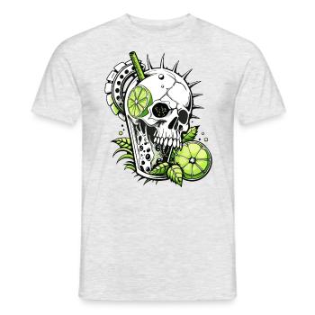Mojito Cocktail Skull Totenkopf Caipirinha FS0162 - Männer T-Shirt - Grau meliert - Vorne - AI Model Male 178 dark (178cm)