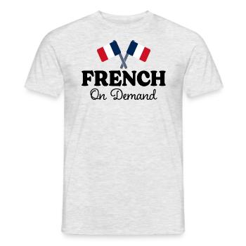 French on request French interpreter - Men's T-Shirt - heather grey - Front - AI Model Male 178 dark (178cm)