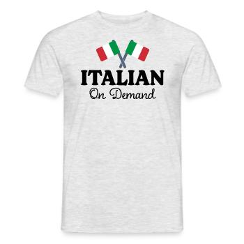 Italian Translator Italian Interpreter - Men's T-Shirt - heather grey - Front - AI Model Male 178 dark (178cm)