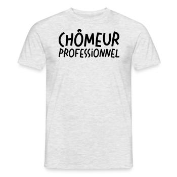 Homme Chômeur Professionnel - T-shirt homme - gris chiné - Devant - AI Model Male 178 dark (178cm)