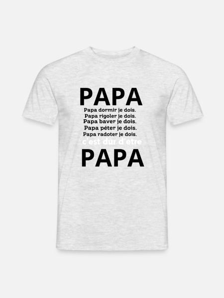 PAPA JE dois - T-shirt homme - gris chiné