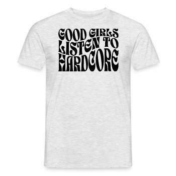 Filles Écoutent De La Hardcore Techno - T-shirt homme - gris chiné - Devant - AI Model Male 178 dark (178cm)