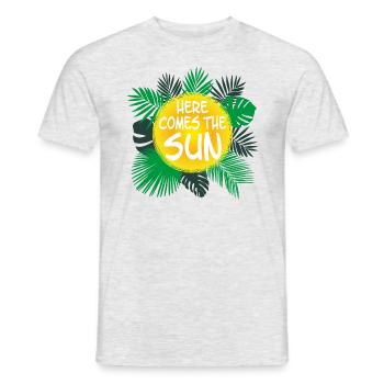 Here comes the Sun - Männer T-Shirt - Grau meliert - Vorne - AI Model Male 178 dark (178cm)