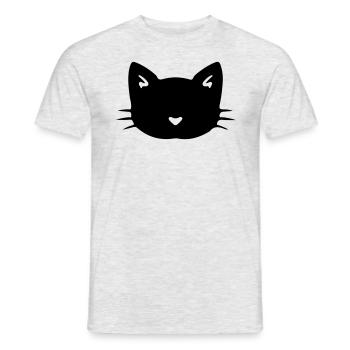 Chat Chat Face Chat Tête Chat ChatOn Gueule de bois - T-shirt homme - gris chiné - Devant - AI Model Male 178 dark (178cm)