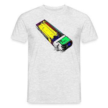 Briquet coloré - T-shirt homme - gris chiné - Devant - AI Model Male 178 dark (178cm)